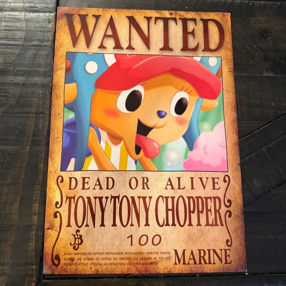 One Piece Tony Tony Chopper Wanted Poster Anime Wall Art Print